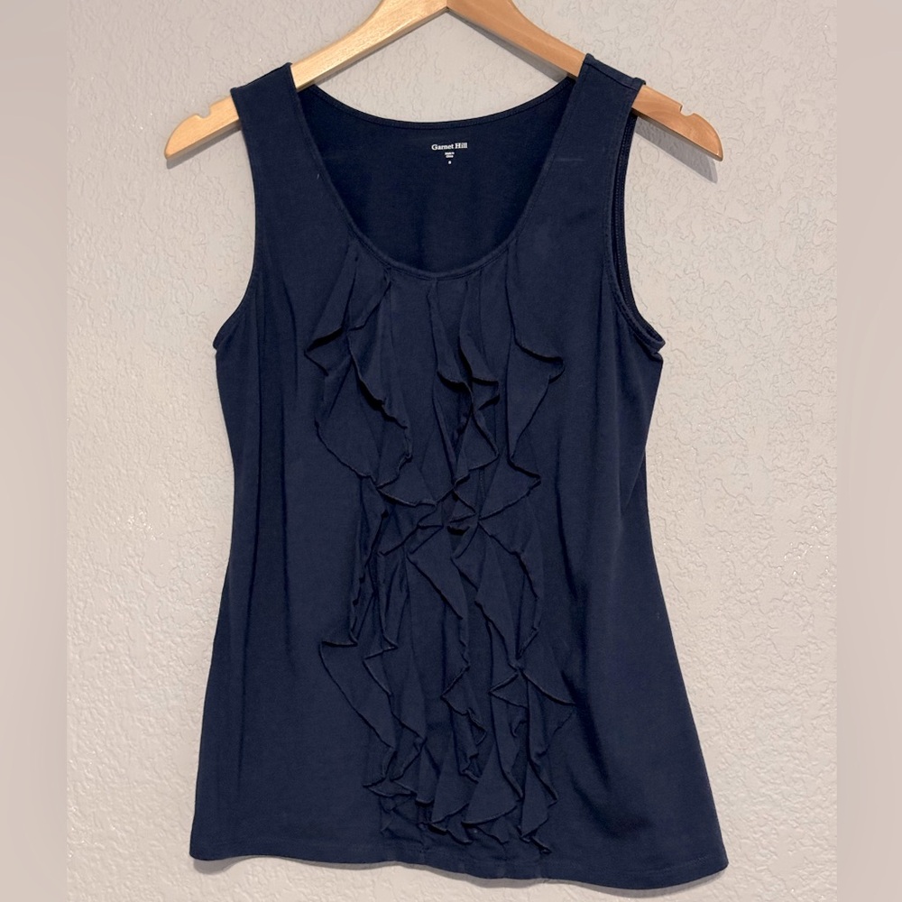 Garnet Hill Women’s Tank Top With Front Ruffles